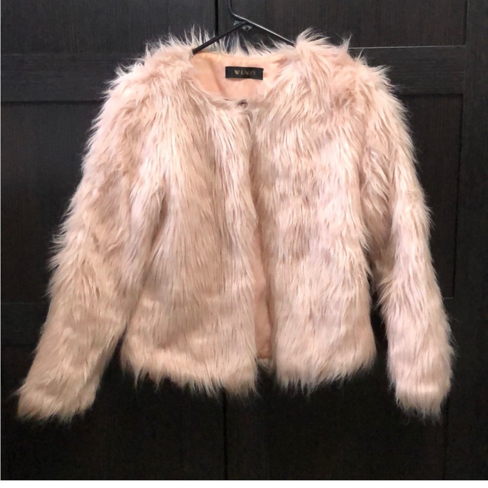 Millennial Pink Faux Fur Jacket